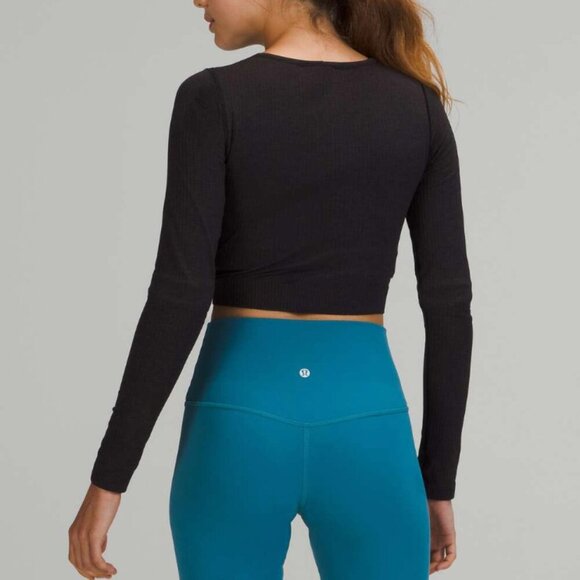 Lululemon Ebb to Street Long Sleeve Black Size 8 - Picture 2 of 7